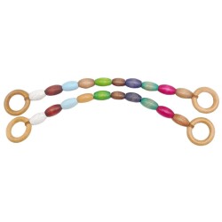 Angel Çanta Aksesuar 20 mm Oval Ahşap Boncuklu 40 cm Renkli No:2 Çanta Sapı - 2