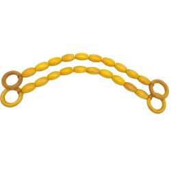 Angel Çanta Aksesuar 20 mm Oval Ahşap Boncuklu 40 cm Sarı Renk Çanta Sapı - 2