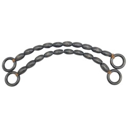Angel Çanta Aksesuar 20 mm Oval Ahşap Boncuklu 40 cm Siyah Renk Çanta Sapı - 2