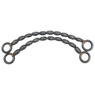 Angel Çanta Aksesuar 20 mm Oval Ahşap Boncuklu 40 cm Siyah Renk Çanta Sapı - 2