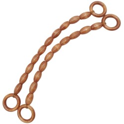 Angel Çanta Aksesuar 20 mm Oval Ahşap Boncuklu 40 cm Taba Renk Çanta Sapı - Angel Çanta Aksesuar