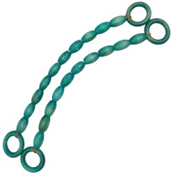 Angel Çanta Aksesuar 20 mm Oval Ahşap Boncuklu 40 cm Turkuaz Renk Çanta Sapı - Angel Çanta Aksesuar