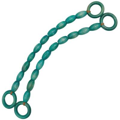 Angel Çanta Aksesuar 20 mm Oval Ahşap Boncuklu 40 cm Turkuaz Renk Çanta Sapı - 1