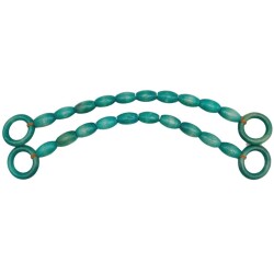Angel Çanta Aksesuar 20 mm Oval Ahşap Boncuklu 40 cm Turkuaz Renk Çanta Sapı - 2