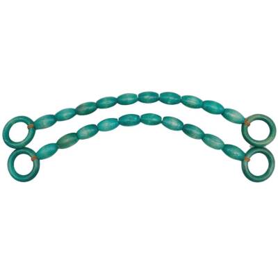 Angel Çanta Aksesuar 20 mm Oval Ahşap Boncuklu 40 cm Turkuaz Renk Çanta Sapı - 2