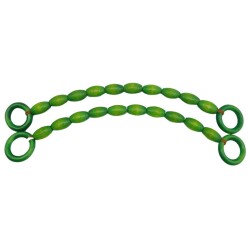 Angel Çanta Aksesuar 20 mm Oval Ahşap Boncuklu 40 cm Yeşil Renk Çanta Sapı - 2