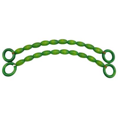 Angel Çanta Aksesuar 20 mm Oval Ahşap Boncuklu 40 cm Yeşil Renk Çanta Sapı - 2