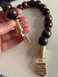 Angel Çanta Aksesuar 42 cm Kulpluklu Ahşap Boncuklu Çanta Sapı - 3