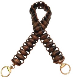 Angel Çanta Aksesuar 65x3 cm Koyu Renk Oval Ahşap Boncuklu Ahşap Tek Çanta Sapı - Angel Çanta Aksesuar