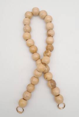 Angel Çanta Aksesuar 70 Cm Ahşap Boncuklu Sap Light Gold Metalli - 1