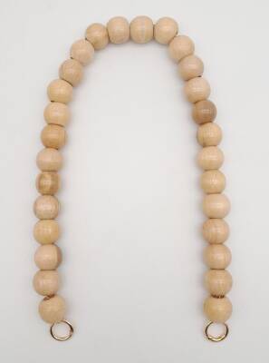 Angel Çanta Aksesuar 70 Cm Ahşap Boncuklu Sap Light Gold Metalli - 2
