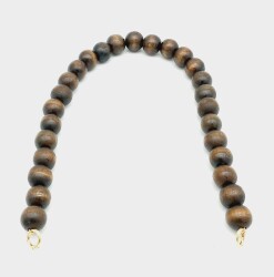 Angel Çanta Aksesuar 70 Cm Koyu Renk Ahşap Boncuklu Sap - Angel Çanta Aksesuar