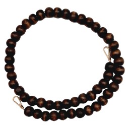 Angel Çanta Aksesuar 90cm Ahşap Boncuklu Kahverengi Çanta Sapı - Angel Çanta Aksesuar