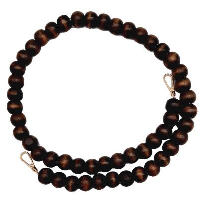 Angel Çanta Aksesuar 90cm Ahşap Boncuklu Kahverengi Çanta Sapı - 1