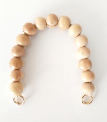 Angel Çanta Aksesuar Ahşap Boncuklu Tek Sap (Açık Renk) - Angel Çanta Aksesuar