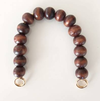 Angel Çanta Aksesuar Ahşap Boncuklu Tek Sap Koyu Renk - 1