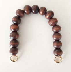 Angel Çanta Aksesuar Ahşap Boncuklu Tek Sap Koyu Renk - Angel Çanta Aksesuar