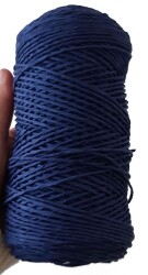 Angel Çanta Aksesuar Koyu Mavi Renk Bükümlü Rafya - Angel Çanta Aksesuar