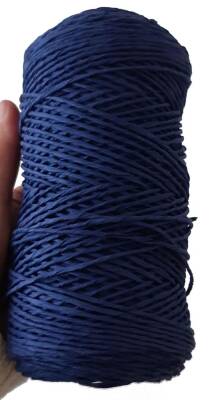 Angel Çanta Aksesuar Koyu Mavi Renk Bükümlü Rafya - 1