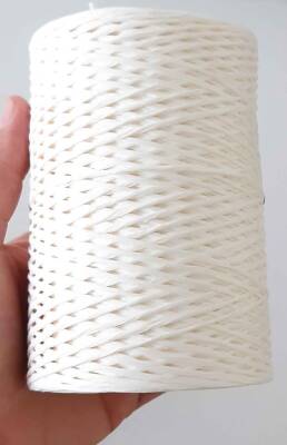 Angel Çanta Aksesuar Krem Renk Bükümlü Rafya - 1