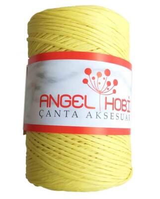 Angel Çanta Aksesuar Sarı Renk Bükümlü Rafya No:19 - 1