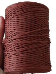 Angel Çanta Aksesuar Taba Renk Bükümlü Rafya - Angel Çanta Aksesuar