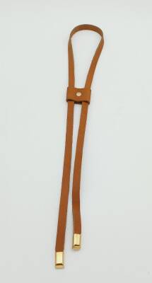 Angel Çanta Aksesuar Taba Gerçek Deri Büzgü Light Gold Metalli - 1