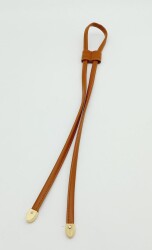 Angel Çanta Aksesuar Açık Taba Suni Deri Dikişli Büzgü Light Gold Metalli - Angel Çanta Aksesuar