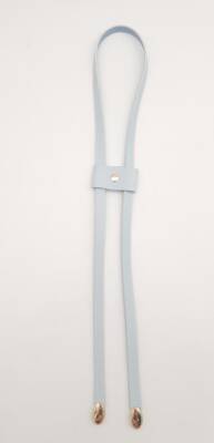 Angel Çanta Aksesuar Bebe Mavi Tek Kat Suni Deri Büzgü Light Gold Metalli - 1