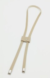 Angel Çanta Aksesuar Bej Tek Kat Suni Deri Büzgü Gümüş Metalli - Angel Çanta Aksesuar