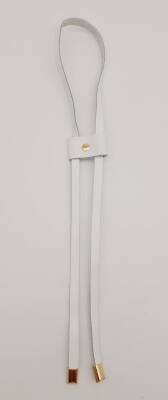 Angel Çanta Aksesuar Beyaz Gerçek Deri Büzgü Light Gold Metalli - 1