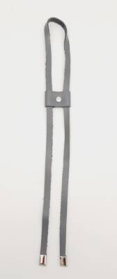 Angel Çanta Aksesuar Gri Gerçek Deri Büzgü Gümüş Metalli - 1