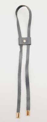 Angel Çanta Aksesuar Gri Gerçek Deri Büzgü Light Gold Metalli - 1