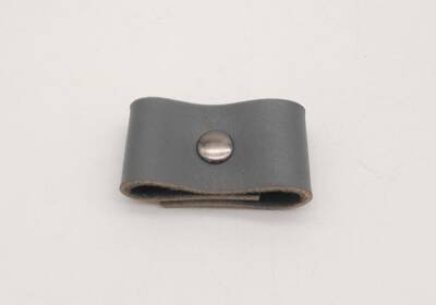 Angel Çanta Aksesuar Gri Gerçek Deri Büzgülük Füme Metalli - 1