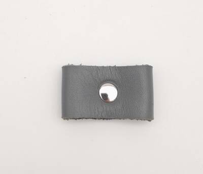 Angel Çanta Aksesuar Gri Gerçek Deri Büzgülük Gümüş Metalli - 2