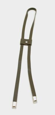 Angel Çanta Aksesuar Haki Tek Kat Suni Deri Büzgü Gümüş Metalli - 1