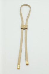 Angel Çanta Aksesuar Ham (Doğal) Gerçek Deri Büzgü Light Gold Metalli - Angel Çanta Aksesuar