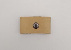 Angel Çanta Aksesuar Ham Doğal Renk Gerçek Deri Büzgülük Füme Metalli - 2