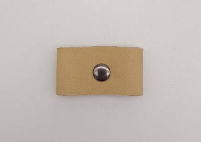 Angel Çanta Aksesuar Ham Doğal Renk Gerçek Deri Büzgülük Füme Metalli - 2