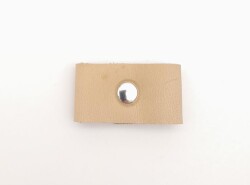 Angel Çanta Aksesuar Ham Doğal Renk Gerçek Deri Büzgülük Gümüş Metalli - 2