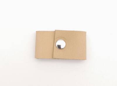 Angel Çanta Aksesuar Ham Doğal Renk Gerçek Deri Büzgülük Gümüş Metalli - 3