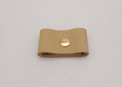 Angel Çanta Aksesuar Ham Doğal Renk Gerçek Deri Büzgülük Light Gold Metalli - 1