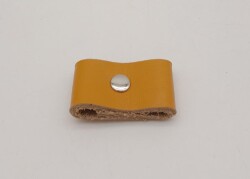 Angel Çanta Aksesuar Hardal Renk Gerçek Deri Büzgülük Gümüş Metalli - Angel Çanta Aksesuar