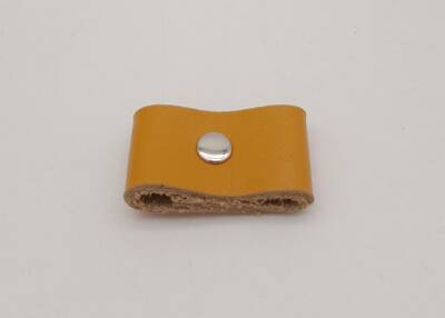 Angel Çanta Aksesuar Hardal Renk Gerçek Deri Büzgülük Gümüş Metalli - 1