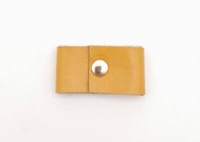 Angel Çanta Aksesuar Hardal Renk Gerçek Deri Büzgülük Light Gold Metalli - 3