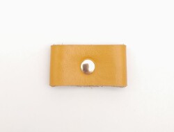 Angel Çanta Aksesuar Hardal Renk Gerçek Deri Büzgülük Light Gold Metalli - 2