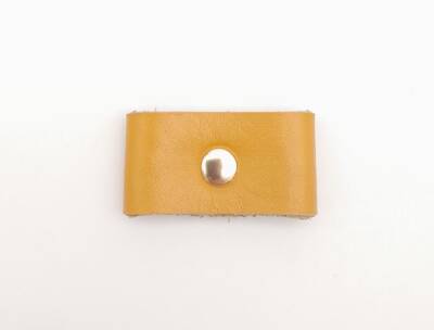 Angel Çanta Aksesuar Hardal Renk Gerçek Deri Büzgülük Light Gold Metalli - 2