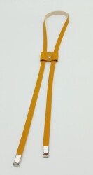 Angel Çanta Aksesuar Hardal Tek Kat Suni Deri Büzgü Gümüş Metalli - Angel Çanta Aksesuar