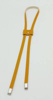 Angel Çanta Aksesuar Hardal Tek Kat Suni Deri Büzgü Gümüş Metalli - 1