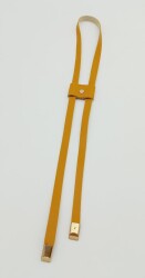 Angel Çanta Aksesuar Hardal Tek Kat Suni Deri Büzgü Light Gold Metalli - Angel Çanta Aksesuar